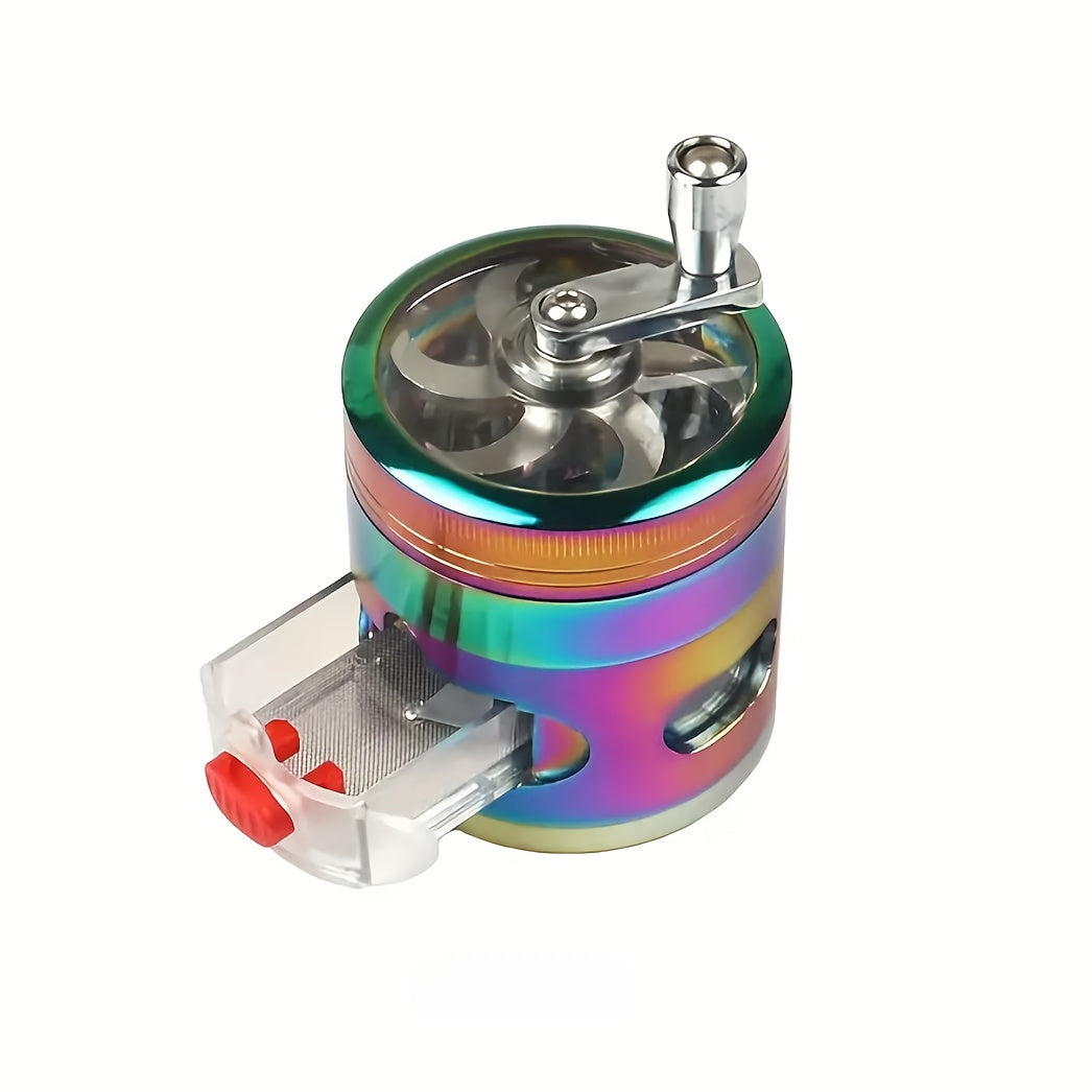1pc 63mm/2.5Inch-4 Layer Hand Cranked Colorful Spice Tobacco Grinder New Thickened Weighted Zinc Alloy Grinder. Halloween, Thanksgiving, Christmas, Valentine'S Day Gift, Friend Gift, Family Gift.