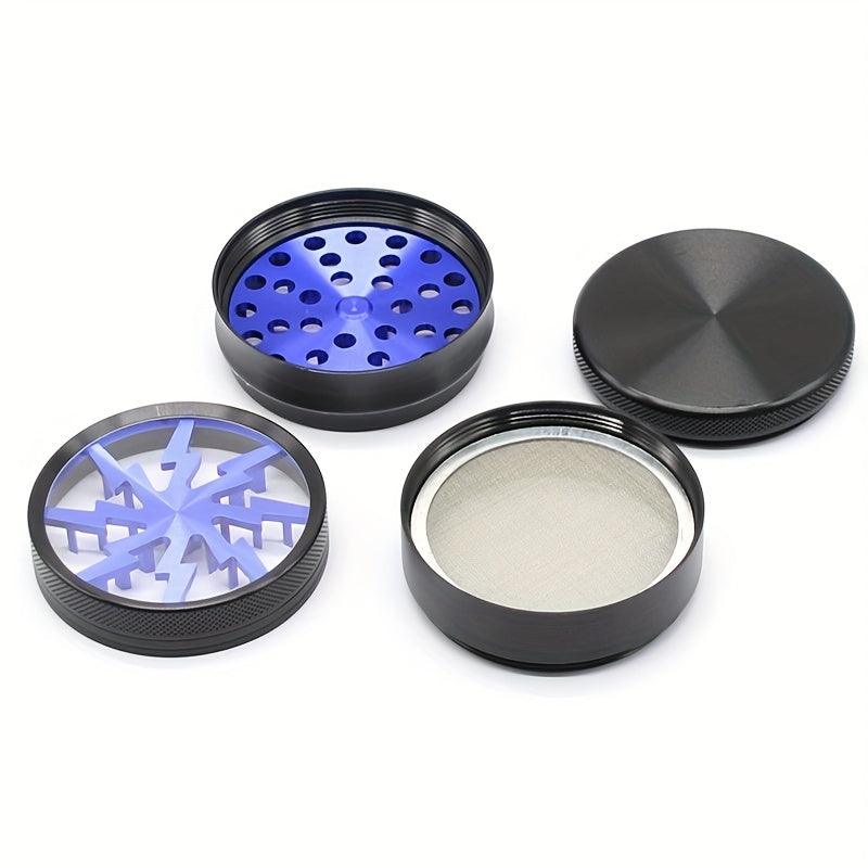 1pc, 63mm Four-layer Aluminum Alloy Smoking Grinder, Tobacco Grinder, Cigarette Appliance Spice Crusher, Smoking Accessories