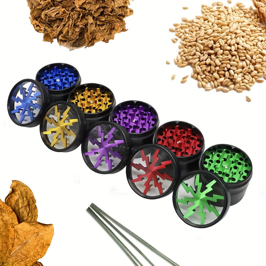 1pc, 63mm Four-layer Aluminum Alloy Smoking Grinder, Tobacco Grinder, Cigarette Appliance Spice Crusher, Smoking Accessories