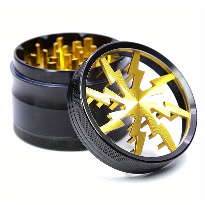 1pc, 63mm Four-layer Aluminum Alloy Smoking Grinder, Tobacco Grinder, Cigarette Appliance Spice Crusher, Smoking Accessories
