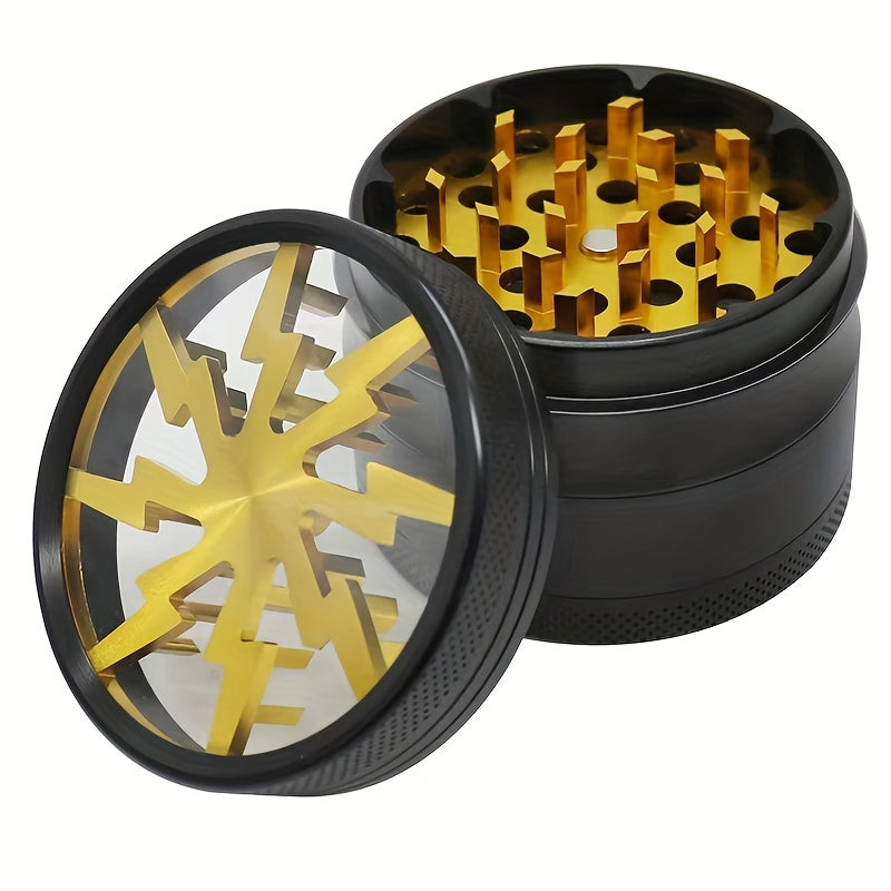 1pc, 63mm Four-layer Aluminum Alloy Smoking Grinder, Tobacco Grinder, Cigarette Appliance Spice Crusher, Smoking Accessories