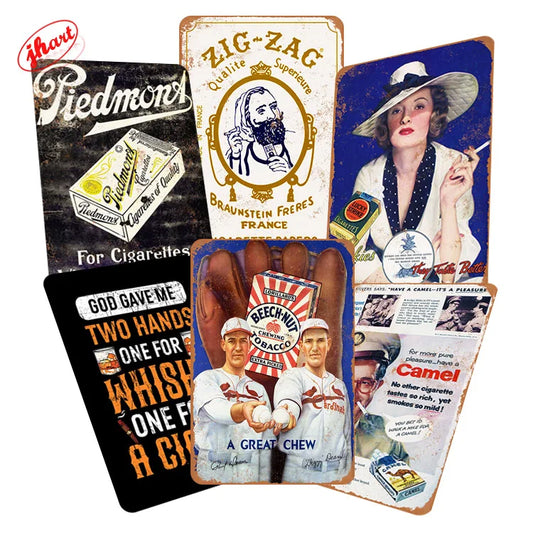 Vintage Tobacco Metal Sign for Home Store Garage Smoking Lounge Metal Art Wall Decor Custom Metal Poster Cigars Tin Sign