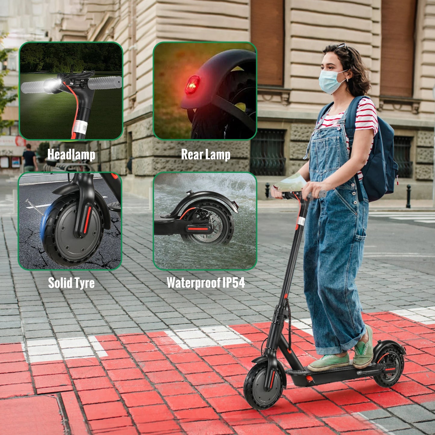 36v 350W Electric Scooter Adult 2 Wheel 8.5" Self-Balance Folding Kick Escooter For Travel Smart App US Warehouse Free Shipping