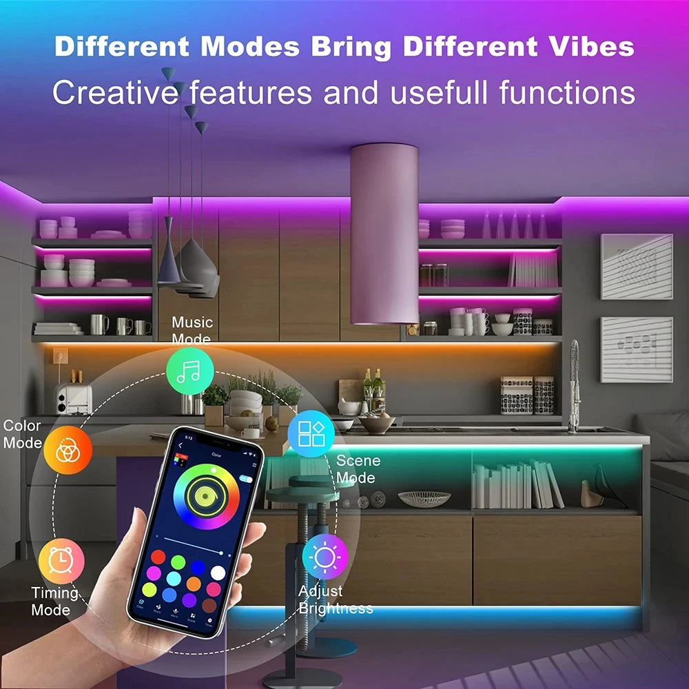 5V RGB 5050 LED Light Strip USB Infrared Remote Control Flexible Lamp Tape Ribbon Diode For Festival Party TV Desk Bedroom