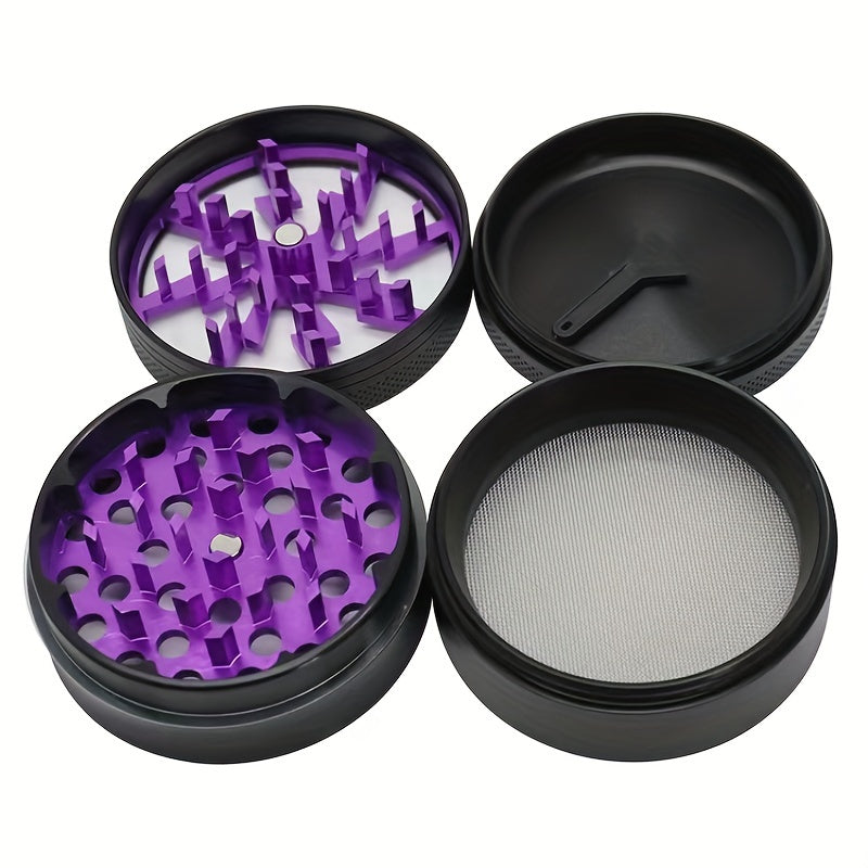 1pc, 63mm Four-layer Aluminum Alloy Smoking Grinder, Tobacco Grinder, Cigarette Appliance Spice Crusher, Smoking Accessories