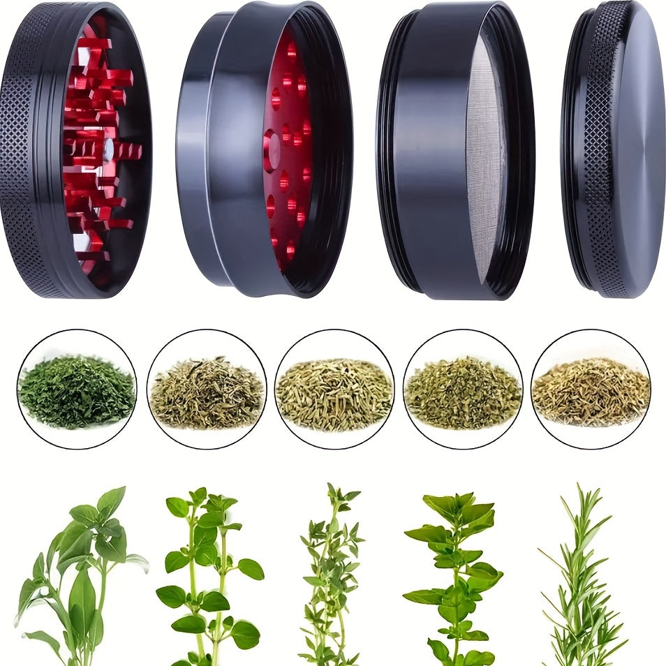 1pc, 63mm Four-layer Aluminum Alloy Smoking Grinder, Tobacco Grinder, Cigarette Appliance Spice Crusher, Smoking Accessories